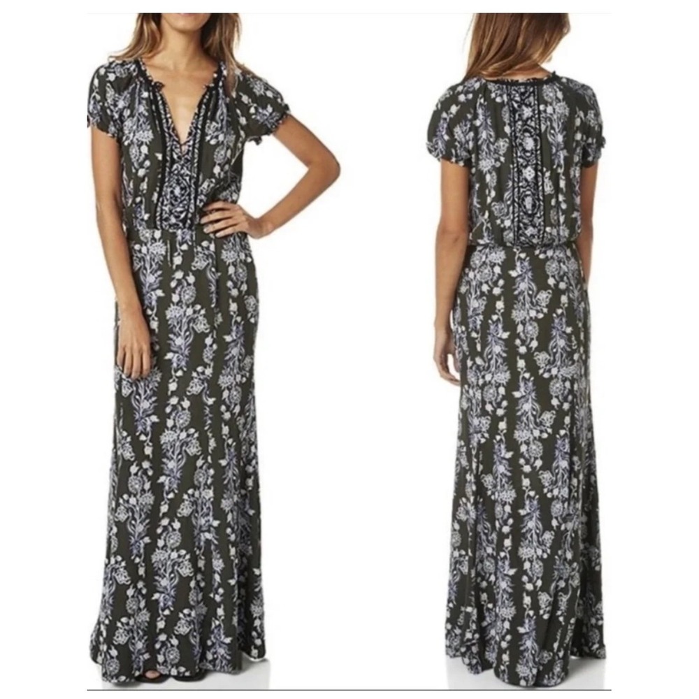 Tigerlily Olive Green Floral Paisley Boho Chic Maxi Dress 6 Romantic Fairycore